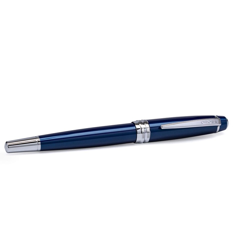 Cross Bailey Pluma estilográfica, Azul y Cromo, + 6 Cartuchos