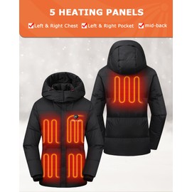 Venustas Women's Heated Puffer Jacket, Lightweight 90% Down Insulation Heated Jacket with Battery Pack for Skiing Outdoors