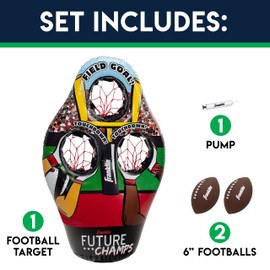 Franklin Sports Kids Football Target Toss Game - Inflatable Football Throwing Target Toy with Soft Mini Footballs - Fun Kids Football Toy Toss Game - Inflatable Indoor + Outdoor Sports Game 45 In.