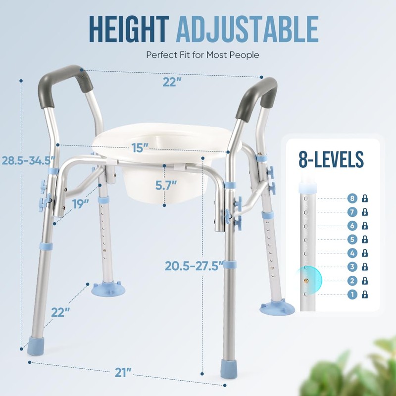OasisSpace Stand Alone Raised Toilet Seat 400lbs - Medical Raised