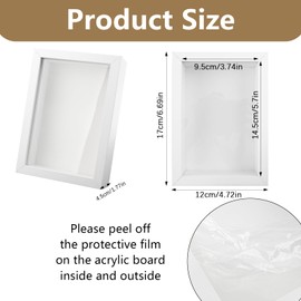 6 Pack 4 x 6 Inches Shadow Box Frame, Small Wood Frame Memory Display Cases,1.2in Depth Picture Frame Case for Dried Flowers, DIY Craft, Memorabilia, Medals and Photos