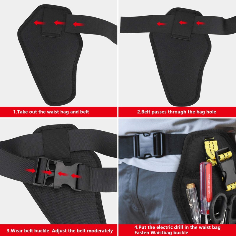 Hippodance Tool Holder for Cordless Screwdrivers, Tool Belt Bag for