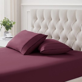 Flannel Pillowcases Standard Set of 2 - Ultra Soft Flannel Pillowcases Set Cozy & Breathable Pillow Cases Queen Size Set of 2 - Heavyweight & Durable, Standard/Queen, Burgundy Red