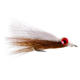 The Fly Fishing Place Clousers Freshwater Deep Minnow Brown White - Streamer Fly Fishing Flies - 4 Trout and Bass Flies - Hook Size 4