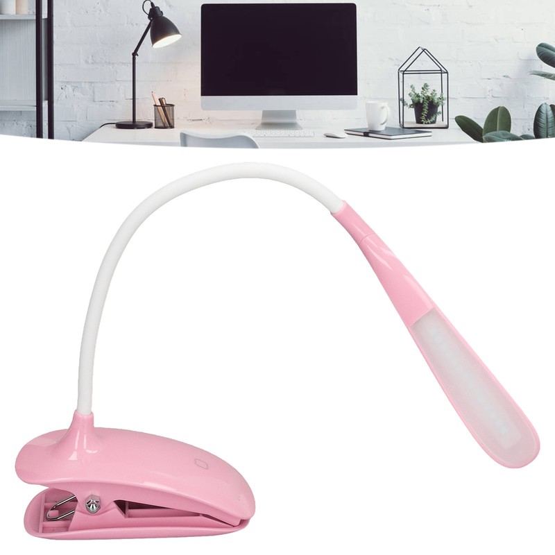 LED Desk Lamp 360° Adjustable Clip On USB Rechargeable Table