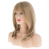 RicHyun Women Blonde Bob Wigs with Bangs Layered Straight Natural