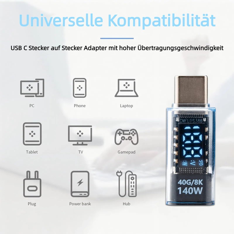 Leehitech 40Gbps USB C Adapter, Type C 4.0 Male to