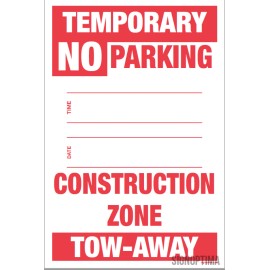 Temporary No Parking Sign , 18"x12" Cardboard Set of Two