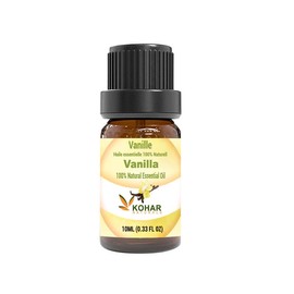 KOHAR NATURALS KOHAR NATURALAS Pure and Potent Therapeutic Grade Vanilla Essential Oil for Diffuer, Aromatherapy, Skincare and Hair care DIY products. Bottled in Canada. 10 ml