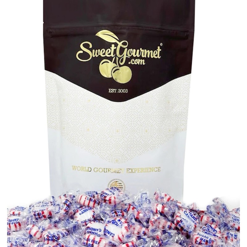 SweetGourmet Sugar-Free Peppermint Starlight Mints Hard Candy | 1 Pound