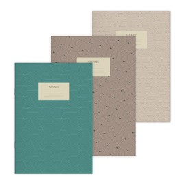 etmamu 147 Set of 3 Notebooks A5 Geometric Pattern, 32 Sheets Dot Grid