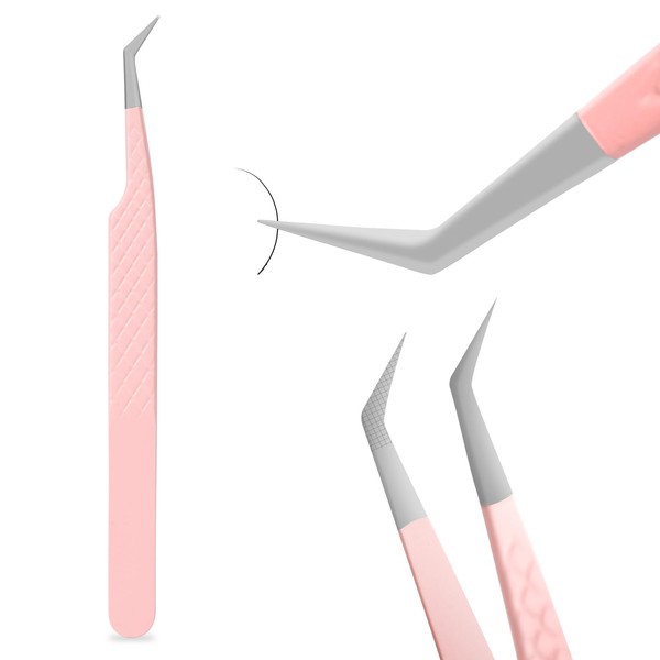 EMEDA Lash Tweezers for Eyelash Extensions, Fiber Tip Eyelash Tweezers,