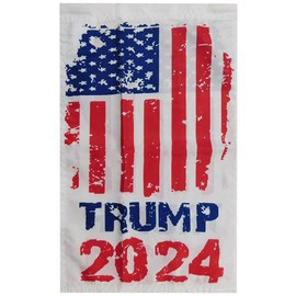 12x18 Trump 2024 USA Distressed White Double Sided Premium Quality 100D 12"x18" Woven Poly Nylon Boat Car Garden Flag Sleeve