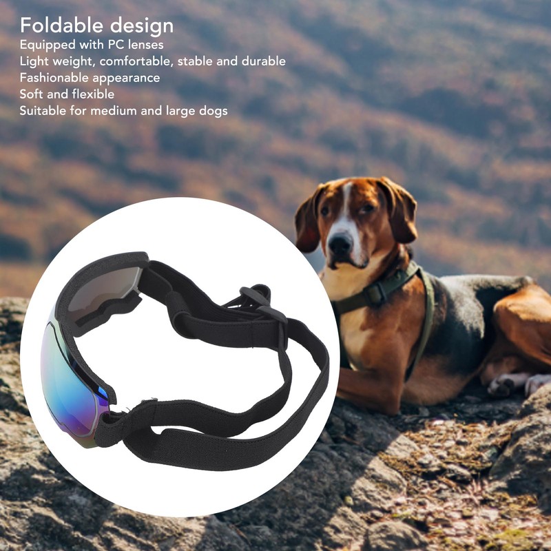 Dog Goggles Windproof UV Protection Dog Sunglasses for Medium Large
