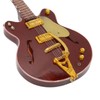 Red and Gold Miniature Electric Guitar Replica with Stand and