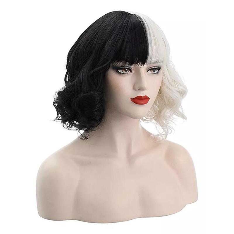 Generic Peluca Cosplay Bruja Negra Y Blanca Cruella