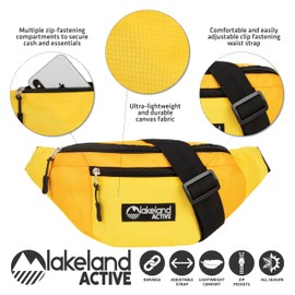 Lakeland Active Mossband Lightweight Bum Bag - Yellow/Black