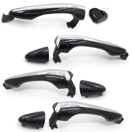 8Pcs Front Rear Exterior Outer Door Handle Chrome Black 1Set for Kia Optima 2011 2012 2013 2014 2015