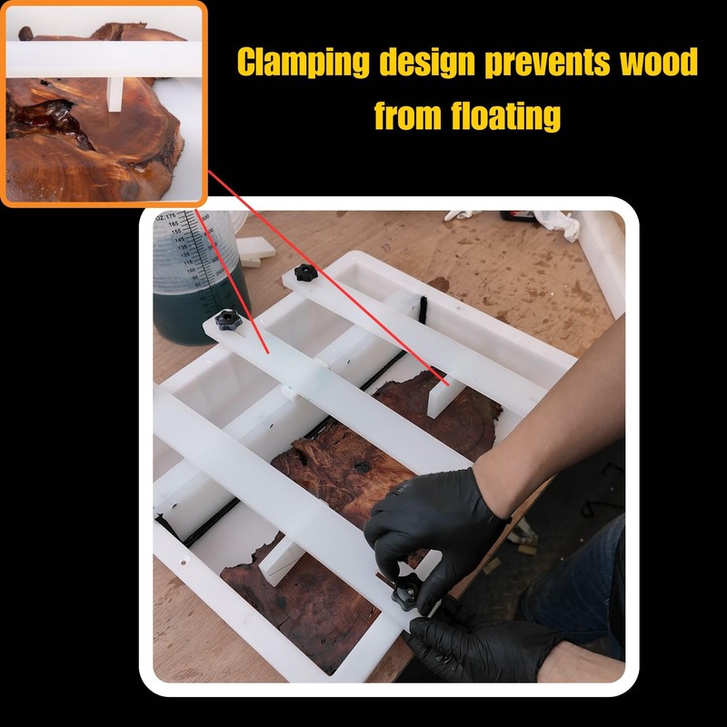 Kalinta Epoxy Mold with Divider Adjustable- 19.5x19.5x3in No-Seal Resin Mold