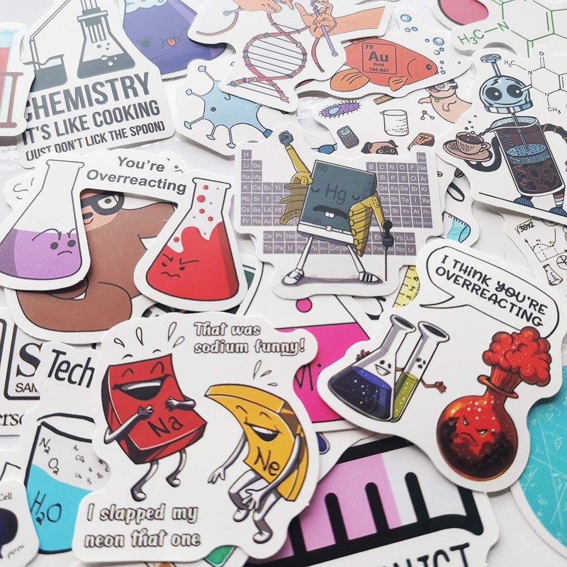 MiroSan 50Pcs Student Science Chemistry Stickers Physical & Chemical Change