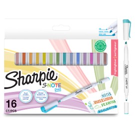 Sharpie S-Note Duo Highlighters | Dual Ended Pastel Creative Markers | Bullet & Chisel Tip for Highlighting, Drawing, Journaling & More | 16 Count