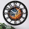 25cm Circular Iron Wall Clock with a Compass Navigation Iconsheet