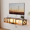 NinPeen Floating TV Stand with Power Outlets,Wall-Mounted Entertainment Console with