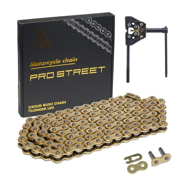 HILAKE 428 Motorcycle Chain 140 Links Non O-Ring with Connecting