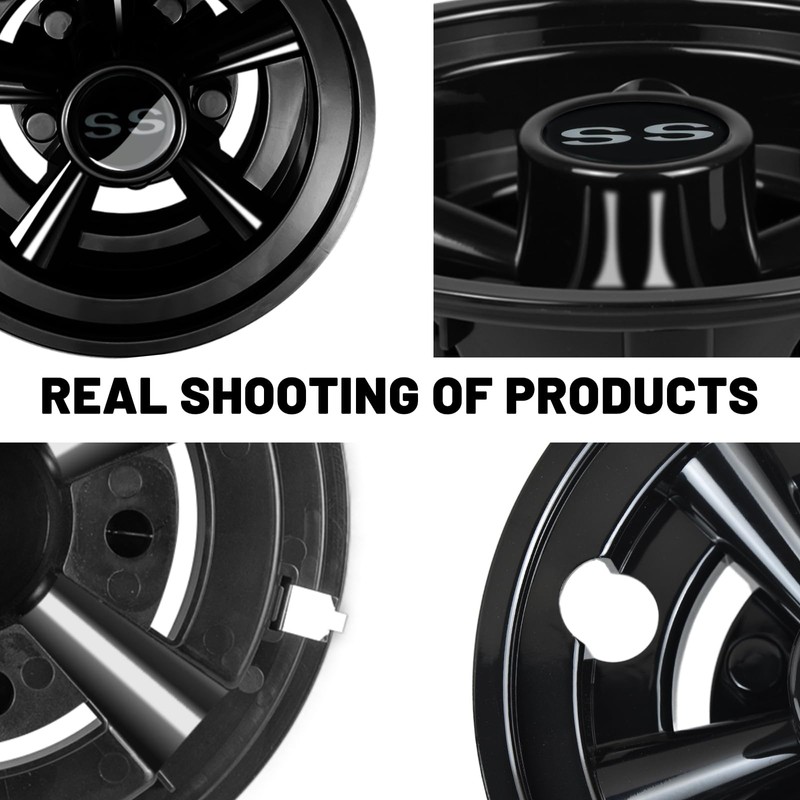 Golf Cart SS Wheel Covers Hub Caps for EZGO, Club