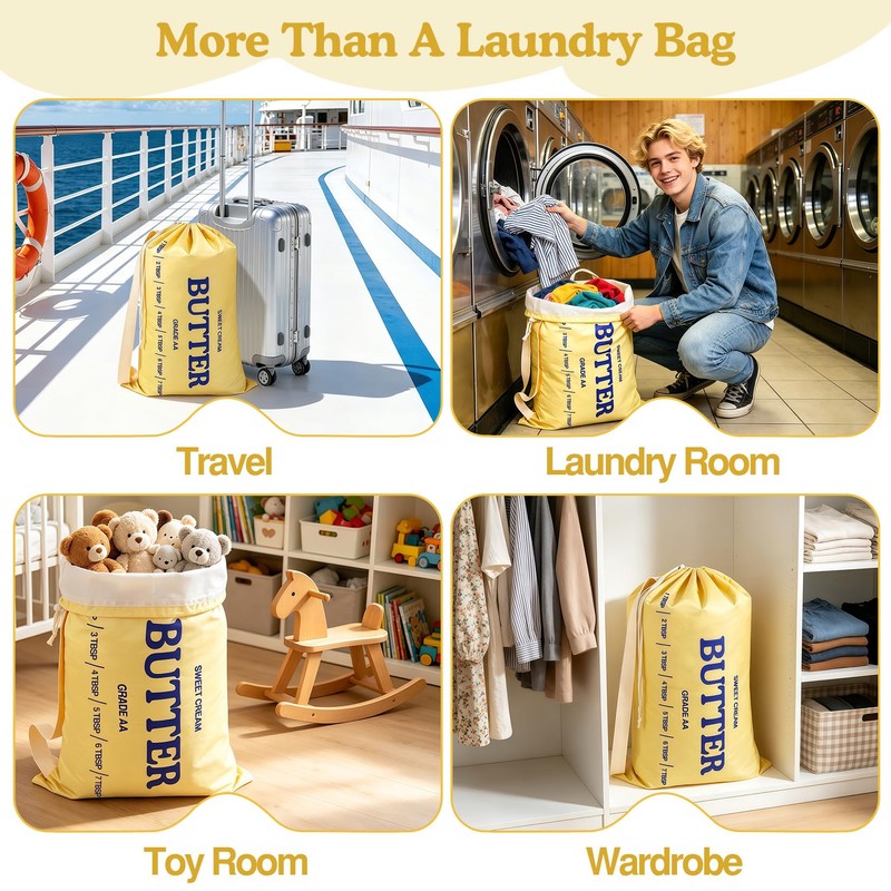 Funny Butter Laundry Bag, 29" x 18" Laundry Bags with