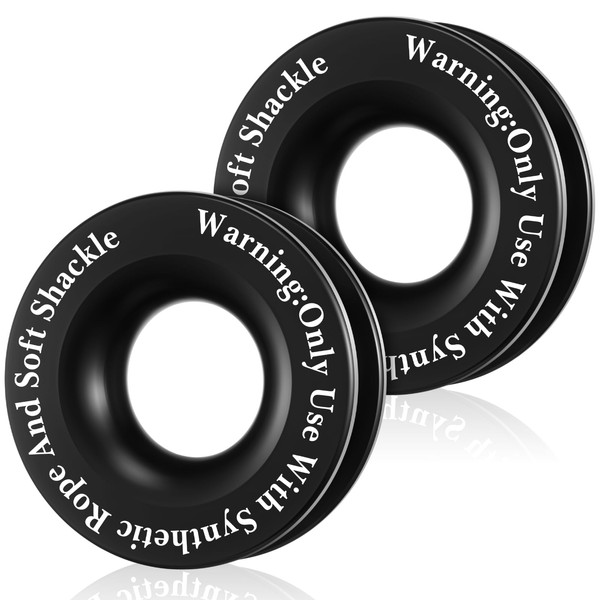 Otoolling 2 Pcs Winch Snatch Recovery Ring Block Pulley 66,