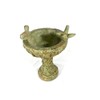 Solid Rock Stoneworks Eye on Sparrow Birdbath- 15in Tall- Verde
