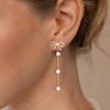 Bow Pearl Earrings Women's Gold Silver 925 Hanging Waterproof Silver