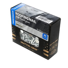 Huttig-Grip Roofing Nail 7/8 inches Smooth Shank, Electro Galvanized Finish, 11 Gauge, 3/8 inches Round Head HGN78EGRF1-1 lb Pack of 300 Nails