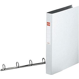 Esselte 4 Ring Binder, PP, Holds up to 190 Sheets, Vivida Range, 42 mm Spine, 14457 - A4, White