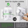 QINLIANF 5 Outlet Extender Surge Protector Multi Plug Wall Adapter