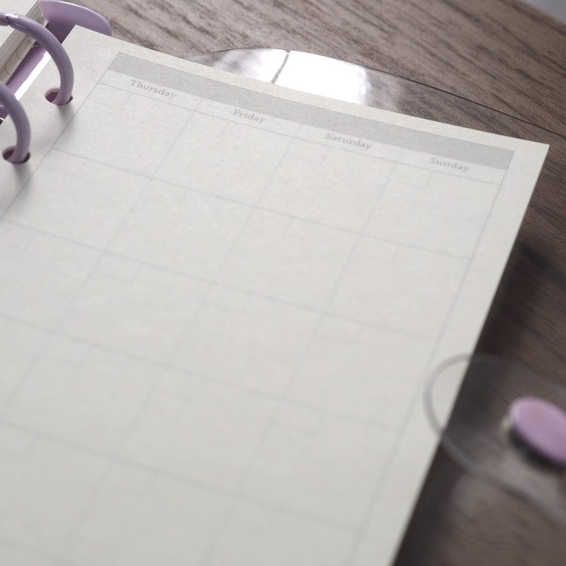 TSUKURIRO Refill Paper, 6 Holes, For Personal Notebook Set (Monthly