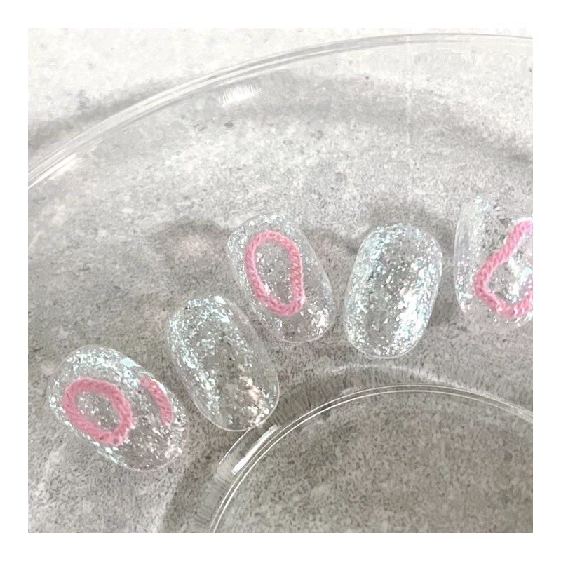 ˡᴬᴺᵀᶤˡ Glitter chain handmade nail tip - short almond /