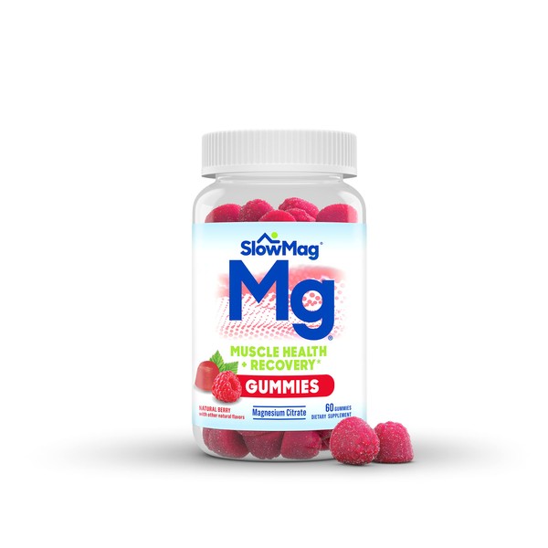 SlowMag Mg Muscle Health + Recovery Gummies, Magnesium Citrate in 60ct
