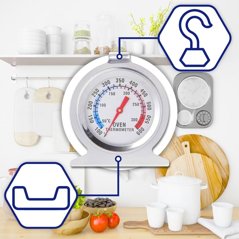 Set of 3 Oven Thermometers Made of Steel from 0°