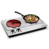 Cusimax Hot Plate, 1800W Double Burners, Infrared Cooktop, Electric Ceramic