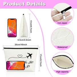 Flight Attendant Gifts Makeup Bag Stewardess Gift Thank You Gifts for Coworkers Cosmetic Bag Birthday Gift Bag for Women Friendship Graduation Gifts for Her Travel Pouch Aviation Gifts for Women