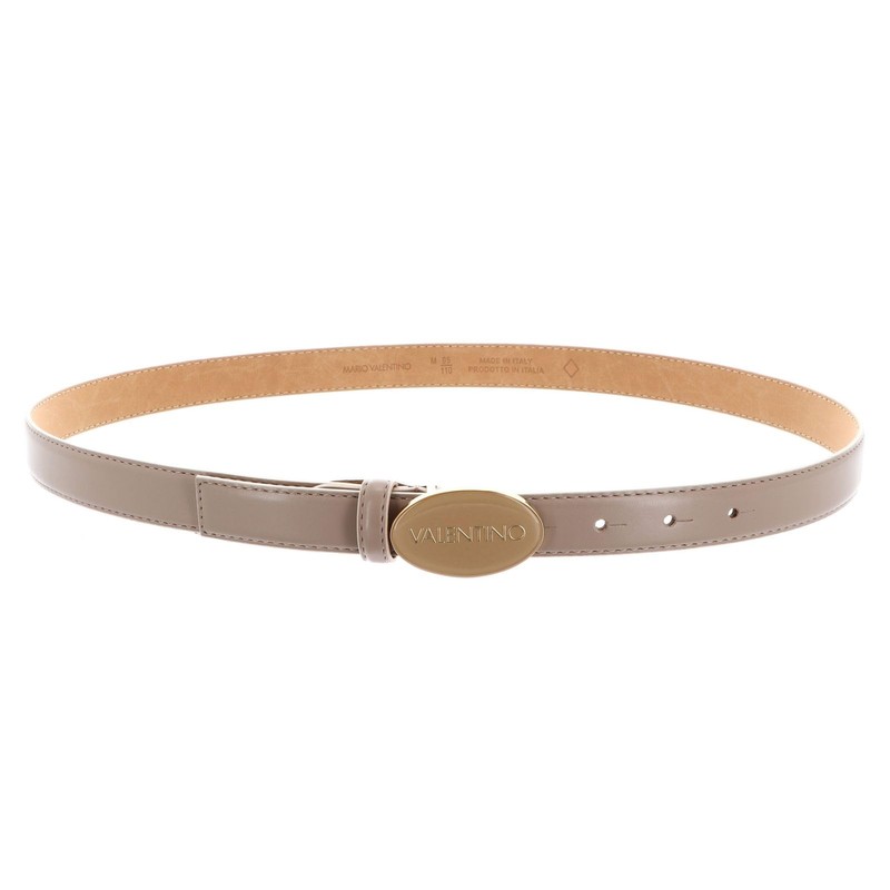 VALENTINO Block Plaque Buckle Belt W85 Beige/Oro - Can be