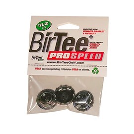 BirTee Pro Golf Tees - Size #2 (1/2") Individual Size Pack - 3 Tees Per Pack. Winter/Mat/Simulator Tees (Black)