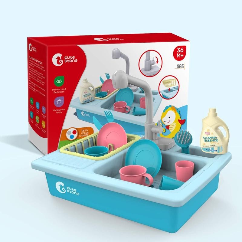 CUTE STONE Color Changing Kitchen Sink Toys Heat Sensitive Electric