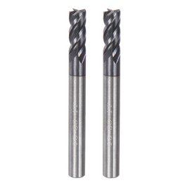 sourcing map 2pcs 5mm Dia 5mm Shank Square Nose End Mill 4 Flutes HRC45 Carbide AlTiN Coated CNC Router Bits Cutter Tools for End Milling CNC Machining
