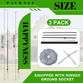 Blulu 3 Sets Advertising Flag Poles with Base, Water Bag and Storage Bag, Aluminum Alloy Flagpole Kit Easy to Assemble Portable for Outdoor Business Advertising Sign Events Banner Trade Shows(10 ft)