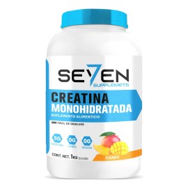 Suplemento Seven Creatina Monohidratada 1 Kg 200 Servicios Mango-
