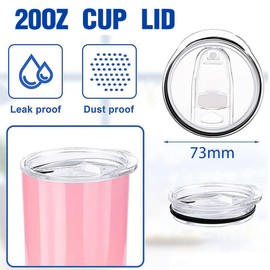 WKRTDY Set of 2 Replacement Lids for 20 oz Thermal Mugs - Durable, Transparent Plastic Lid with Sliding Function for Tight and Leak-proof Drinking on the Go