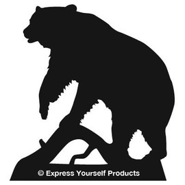 Express Yourself Black Bear (Black - Image Facing as Shown - Large) Decal Sticker - Big Game Collection - Bear